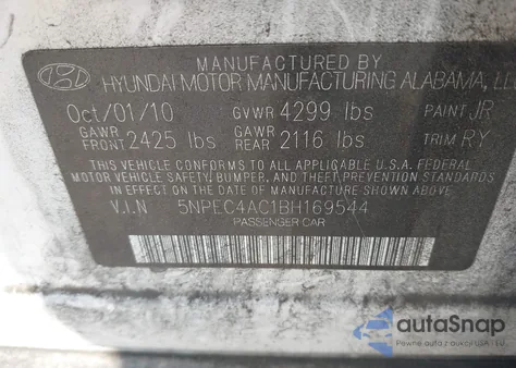 2011 Hyundai Sonata Limited from USA, damaged, VIN 5NPEC4AC1BH169544